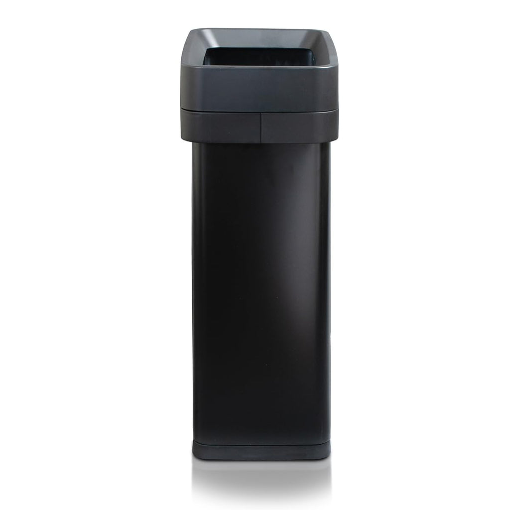 Slim Open Top Stainless Steel Trash Can, Matte Black, 13 Gal / 50L H153