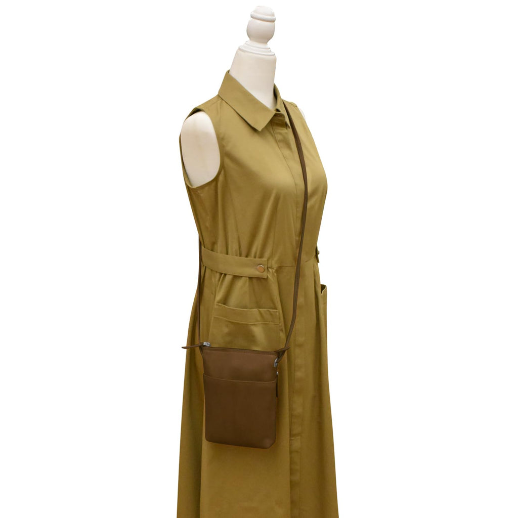 Leather Mini Crossbody Bag with RFID Blocking D79002
