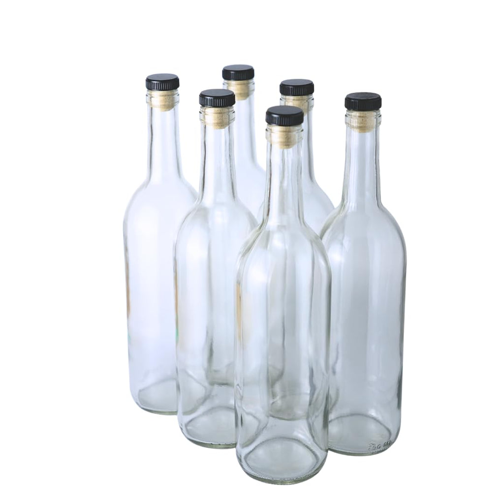 750ml Glass Bottle With Cork 6-Pack S981