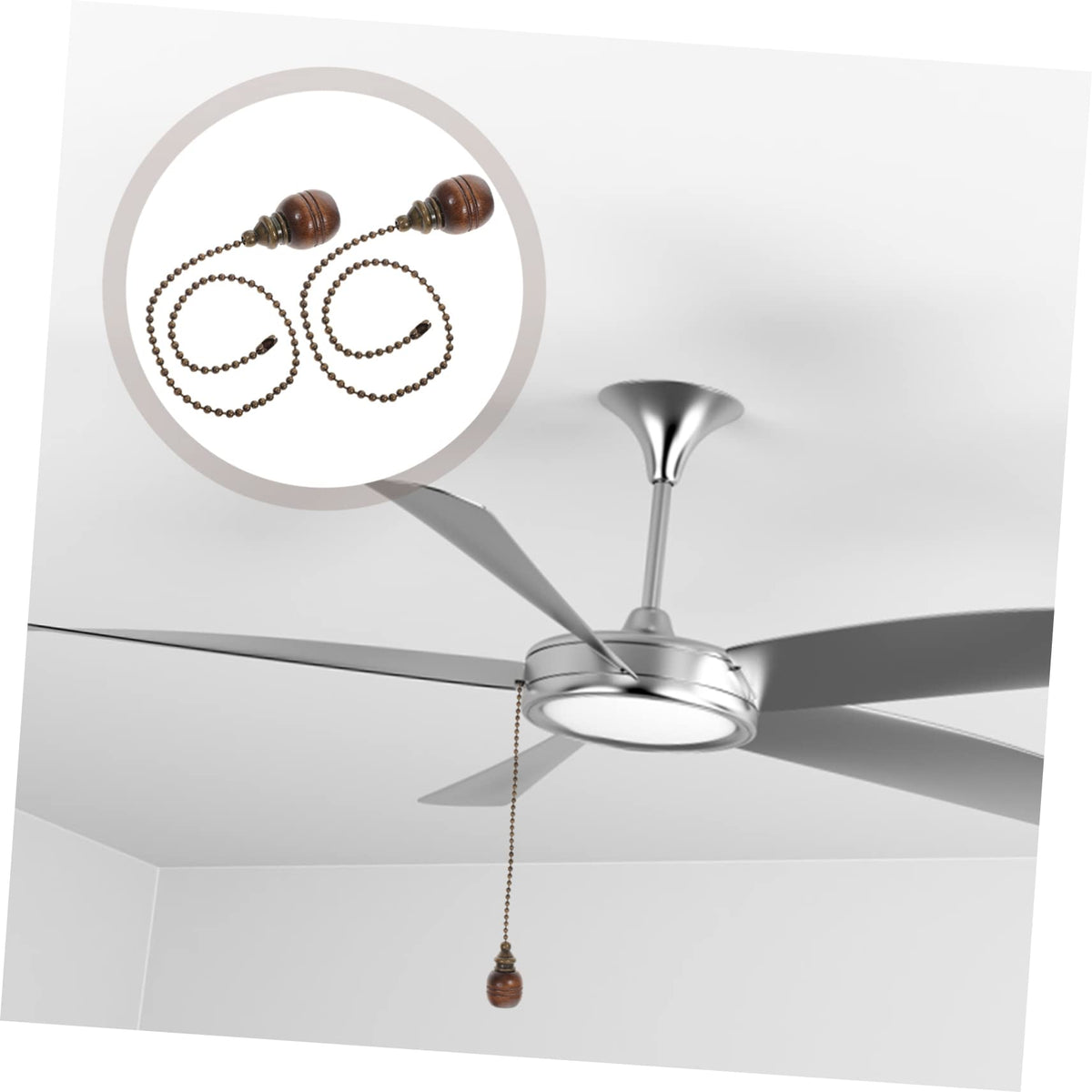 Wooden Ceiling Fan Pull Chain Set of 2 D508436