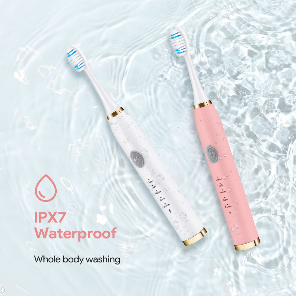 Rechargeable Sonic Toothbrush 2-Pack White Pink G19954