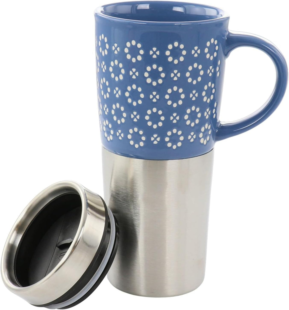 16oz Insulated Stoneware and Stainless Steel Travel Mug O4371