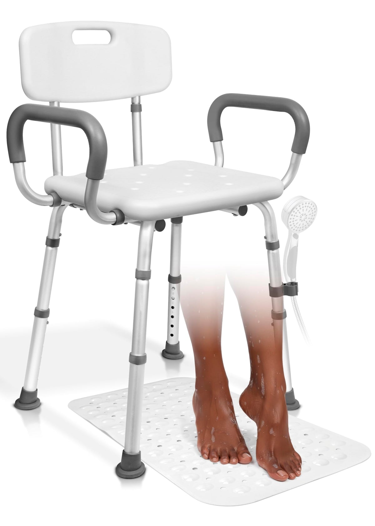 Adjustable Shower Chair with Mat W84097