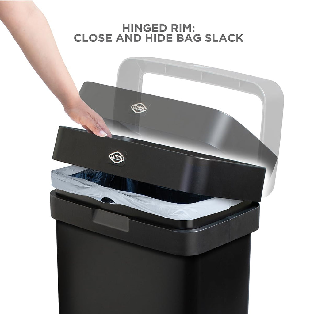 Slim Open Top Stainless Steel Trash Can, Matte Black, 13 Gal / 50L H153