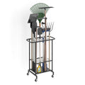 Heavy Duty Metal Garden Tool Organizer with Wheels M40581