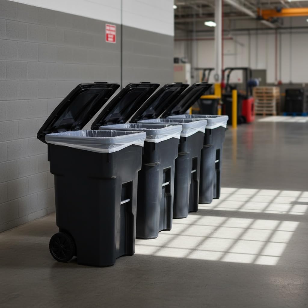 48 Gallon Garbage Cans Trash Cans With 2 Wheels And Lid Heavy Duty N2258