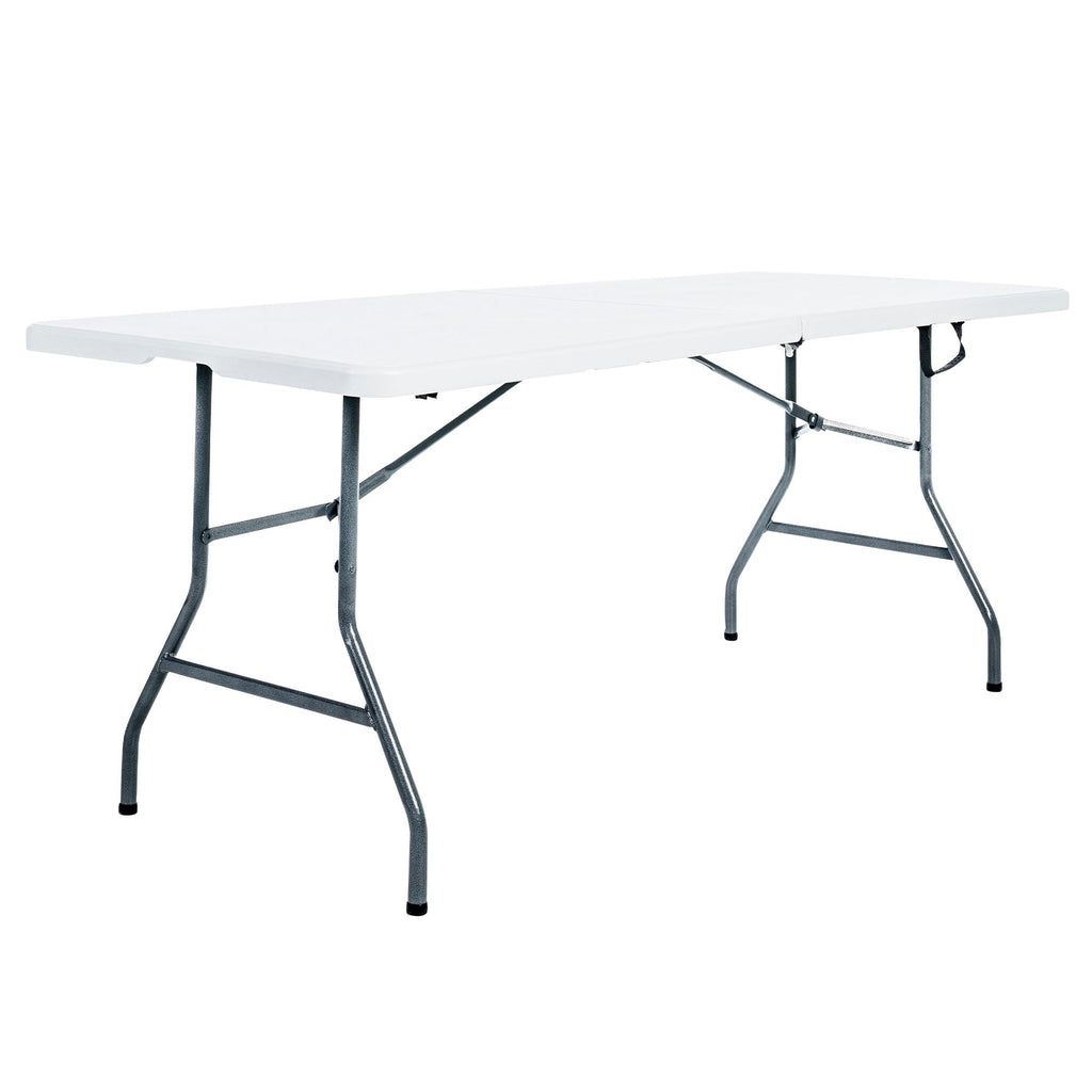 Portable Fold-in-Half Banquet Table 300 Lb Capacity White 6 Ft L840690