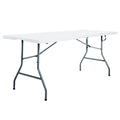 Portable Fold-in-Half Banquet Table 300 Lb Capacity White 6 Ft L840690