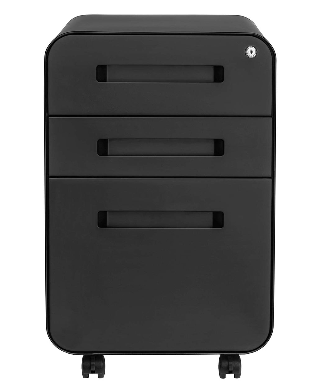 3 Drawer Black Metal File Cabinet with Lock C59026