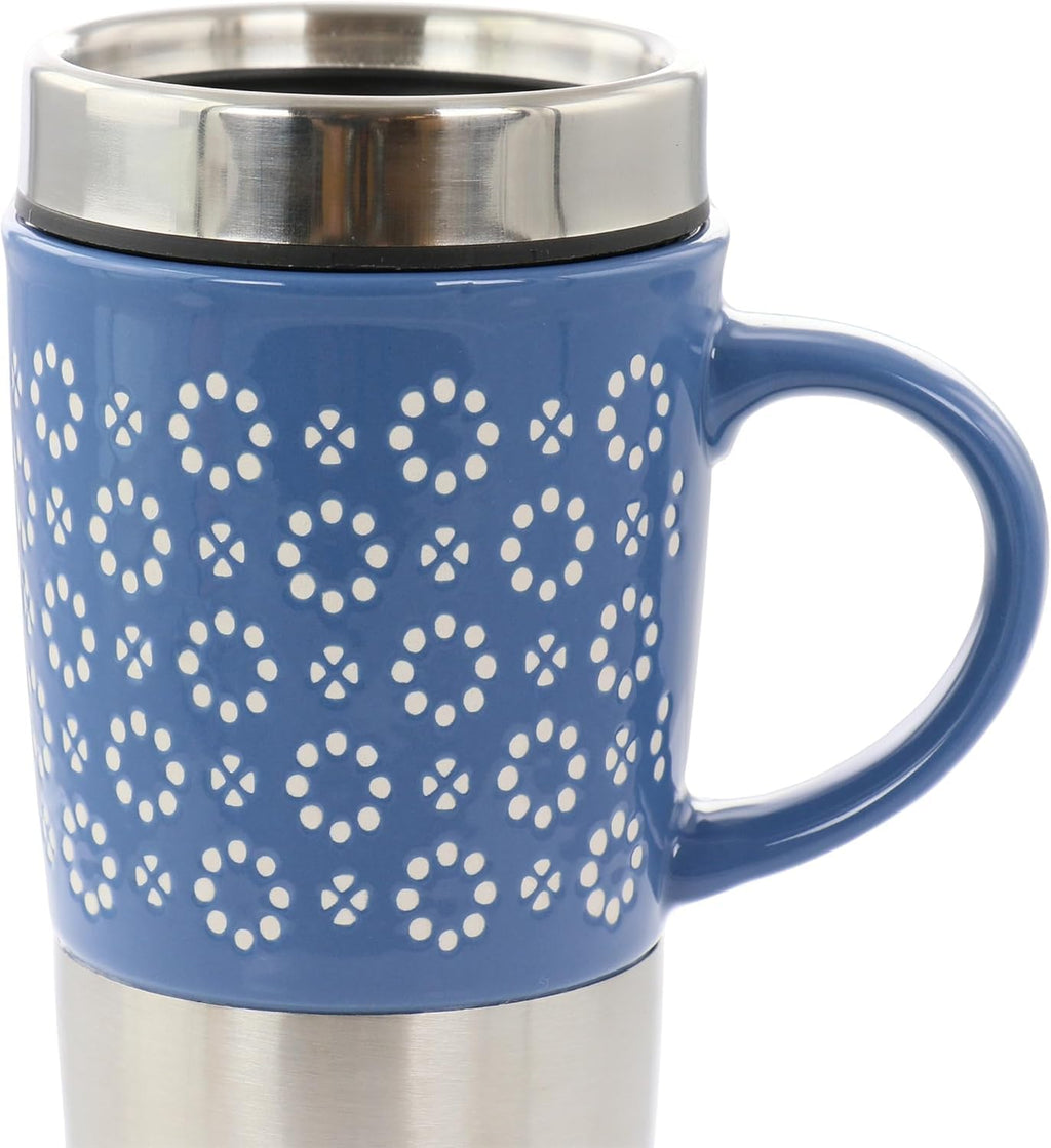 16oz Insulated Stoneware and Stainless Steel Travel Mug O4371