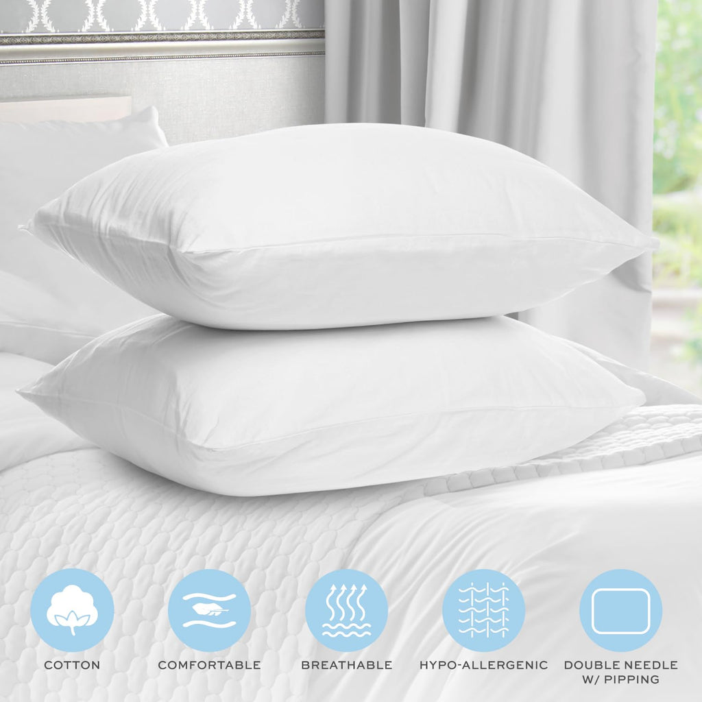 White 2 Pack King Size Down Alternative Bed Pillows U19319