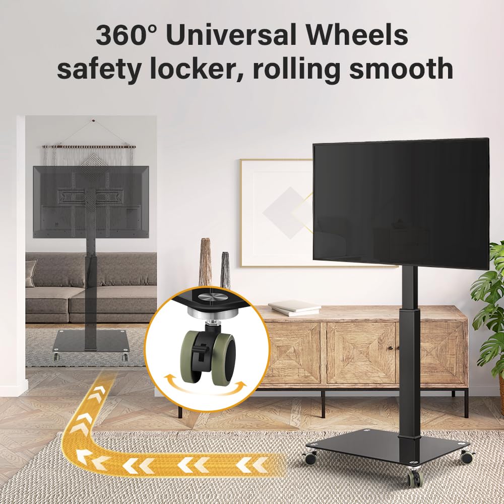 Rolling Floor TV Stand for 27-60 inch LED Screen with Mount N878
