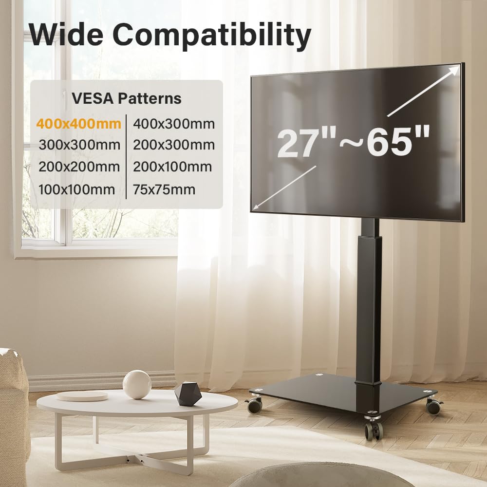 Rolling Floor TV Stand for 27-60 inch LED Screen with Mount N878