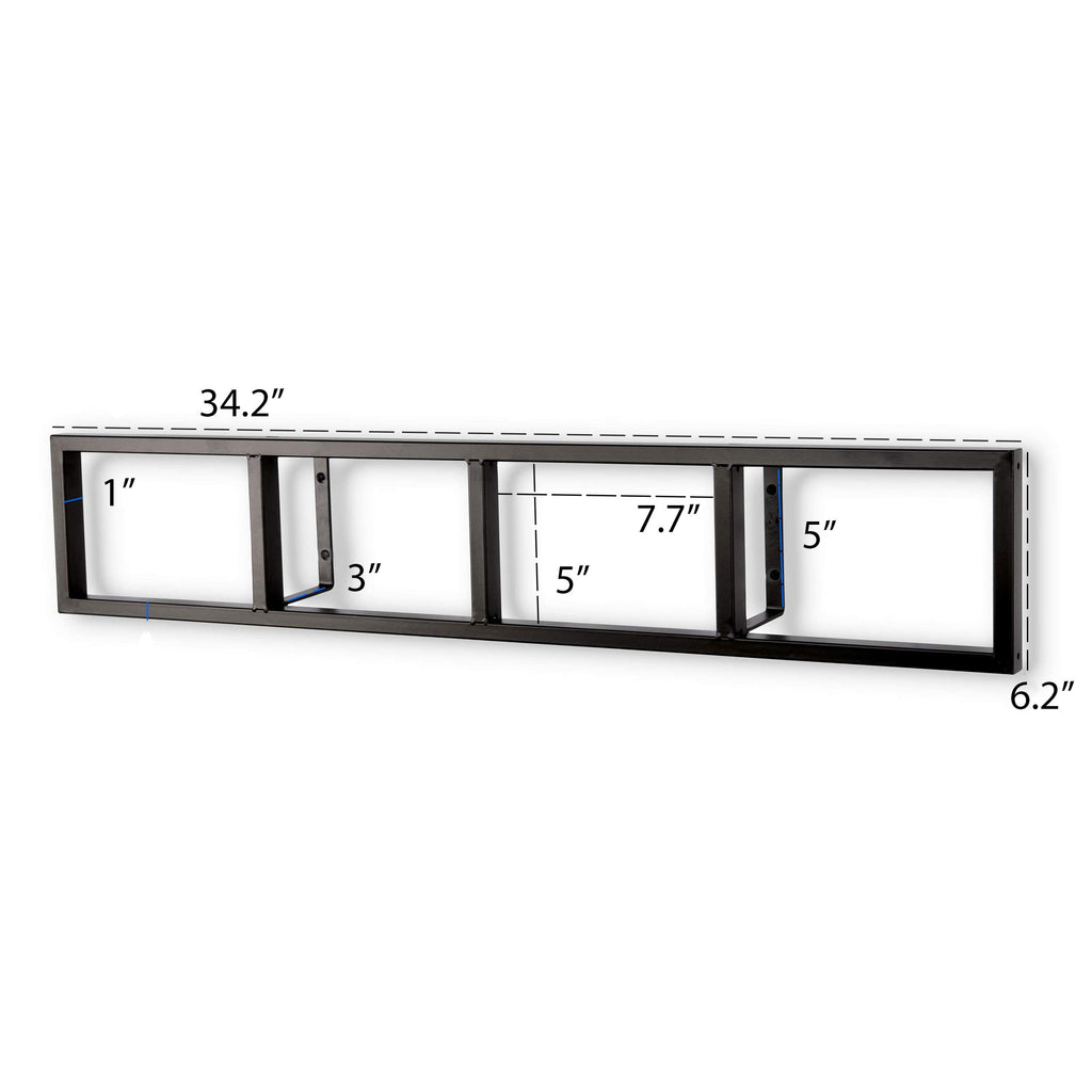 34 Inch Media Storage Rack Organizer Metal Floating Shelf Set of 2 Black P5301