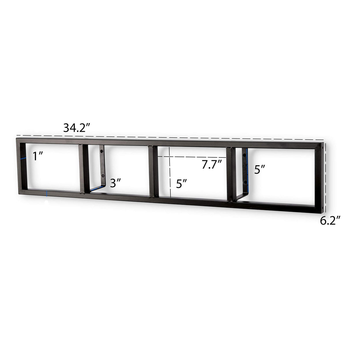 34 Inch Media Storage Rack Organizer Metal Floating Shelf Set of 2 Black P5301