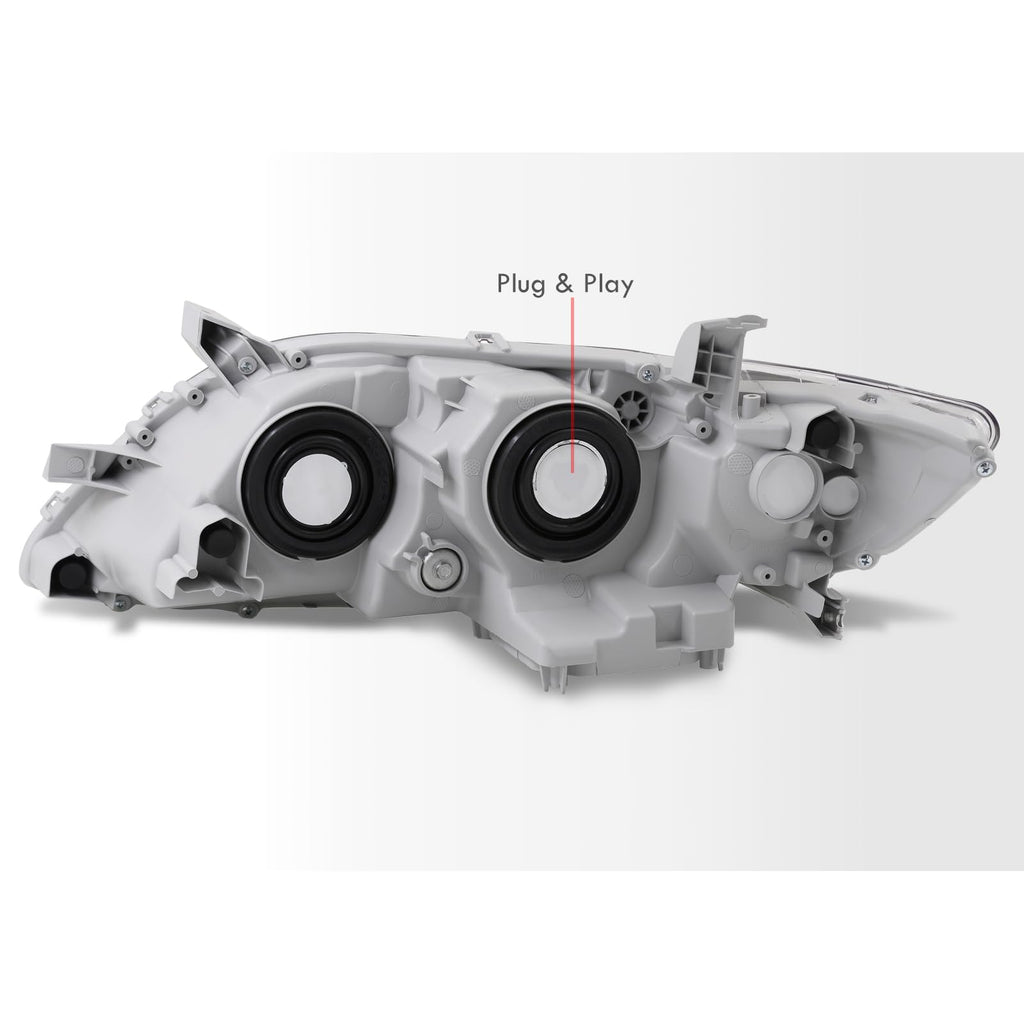 Chrome Housing Clear Lens Projector Headlights Pair T594