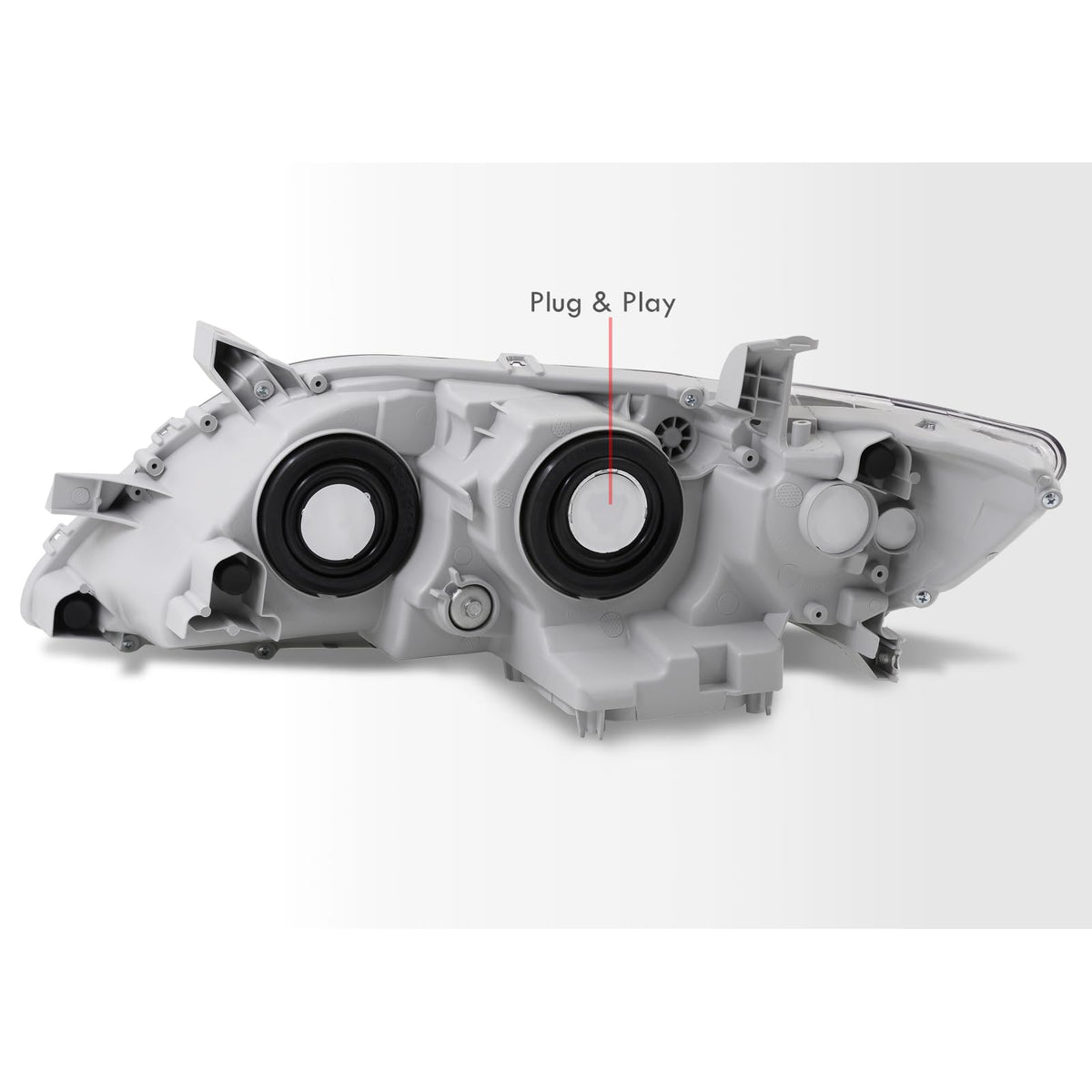 Chrome Housing Clear Lens Projector Headlights Pair T594