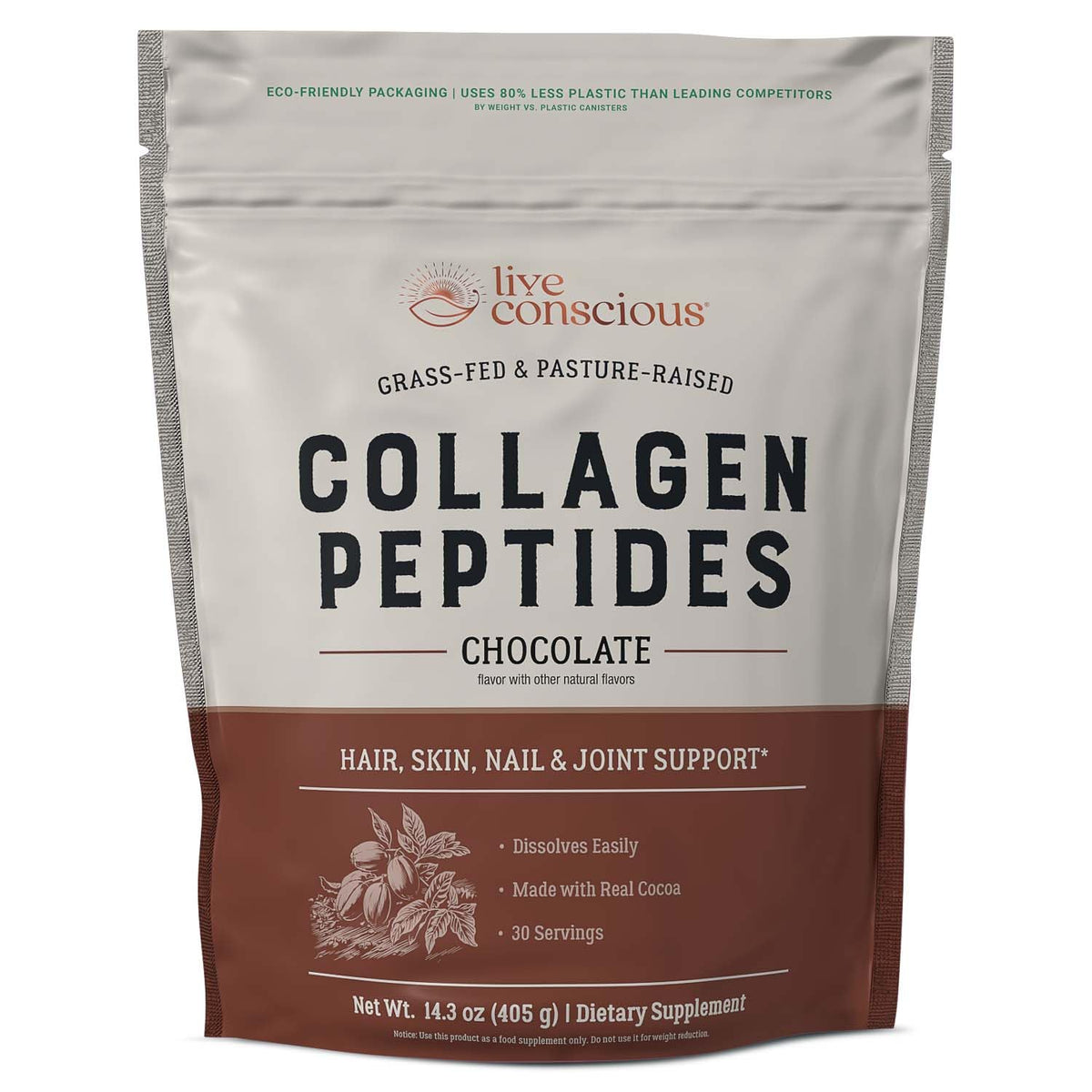 Chocolate Collagen Peptides Powder 15oz I3547