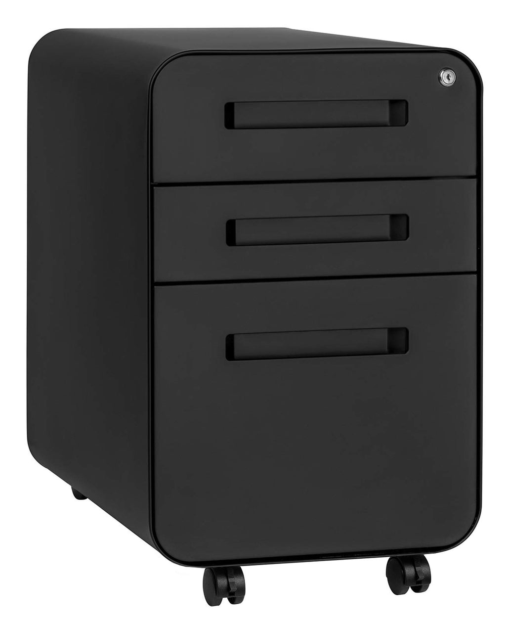 3 Drawer Black Metal File Cabinet with Lock C59026