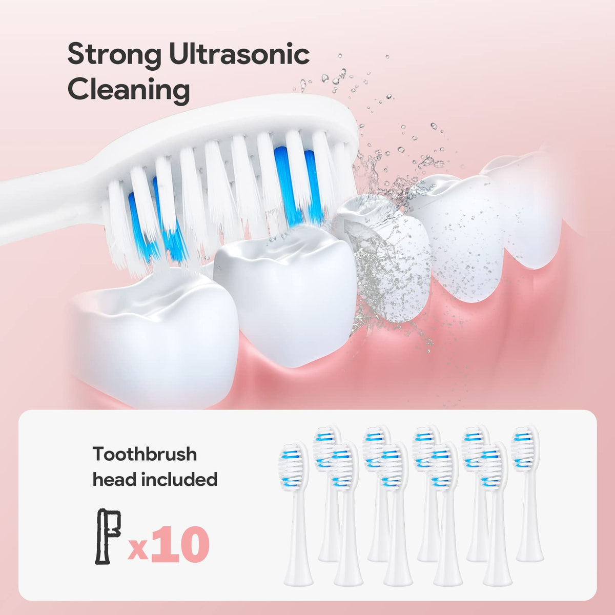 Rechargeable Sonic Toothbrush 2-Pack White Pink G19954