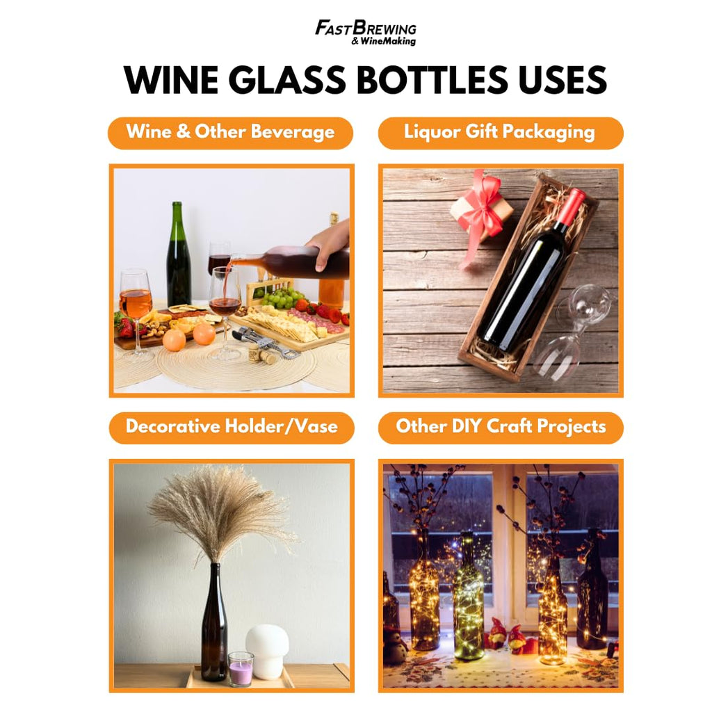 750ml Glass Bottle With Cork 6-Pack S981