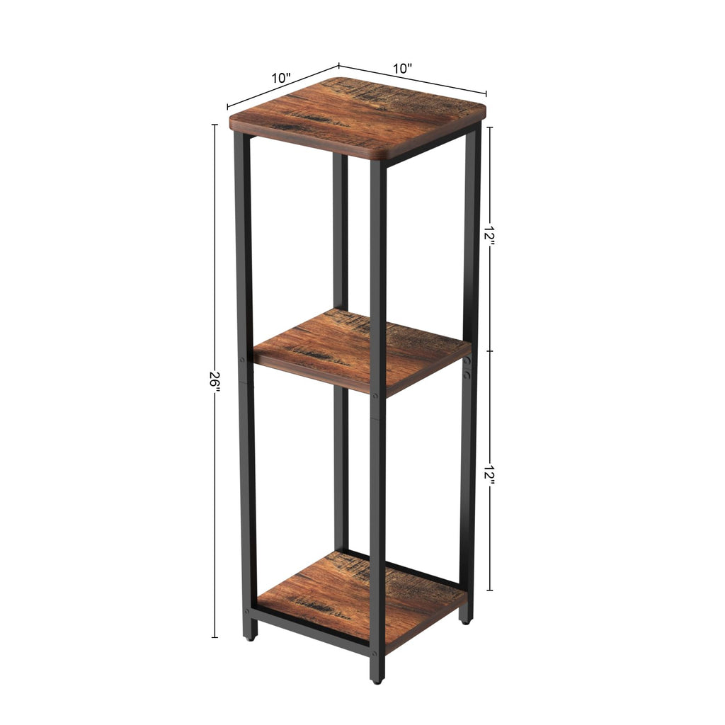 10" Wide Square 3-Tier Drink Table with Adjustable Feet H851444