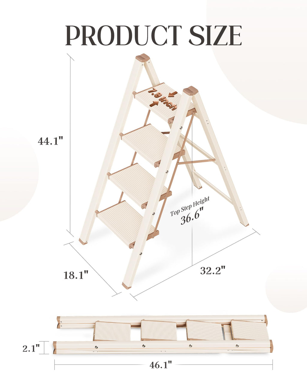 4 Step Ladder with Anti-Slip Wide Pedal E23002