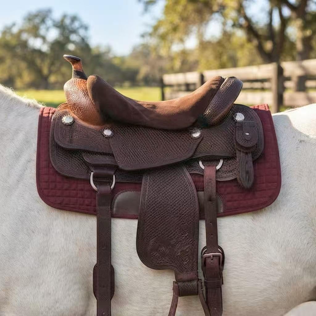 Brown Short Plush Horse Saddle Seat Cushion X50532