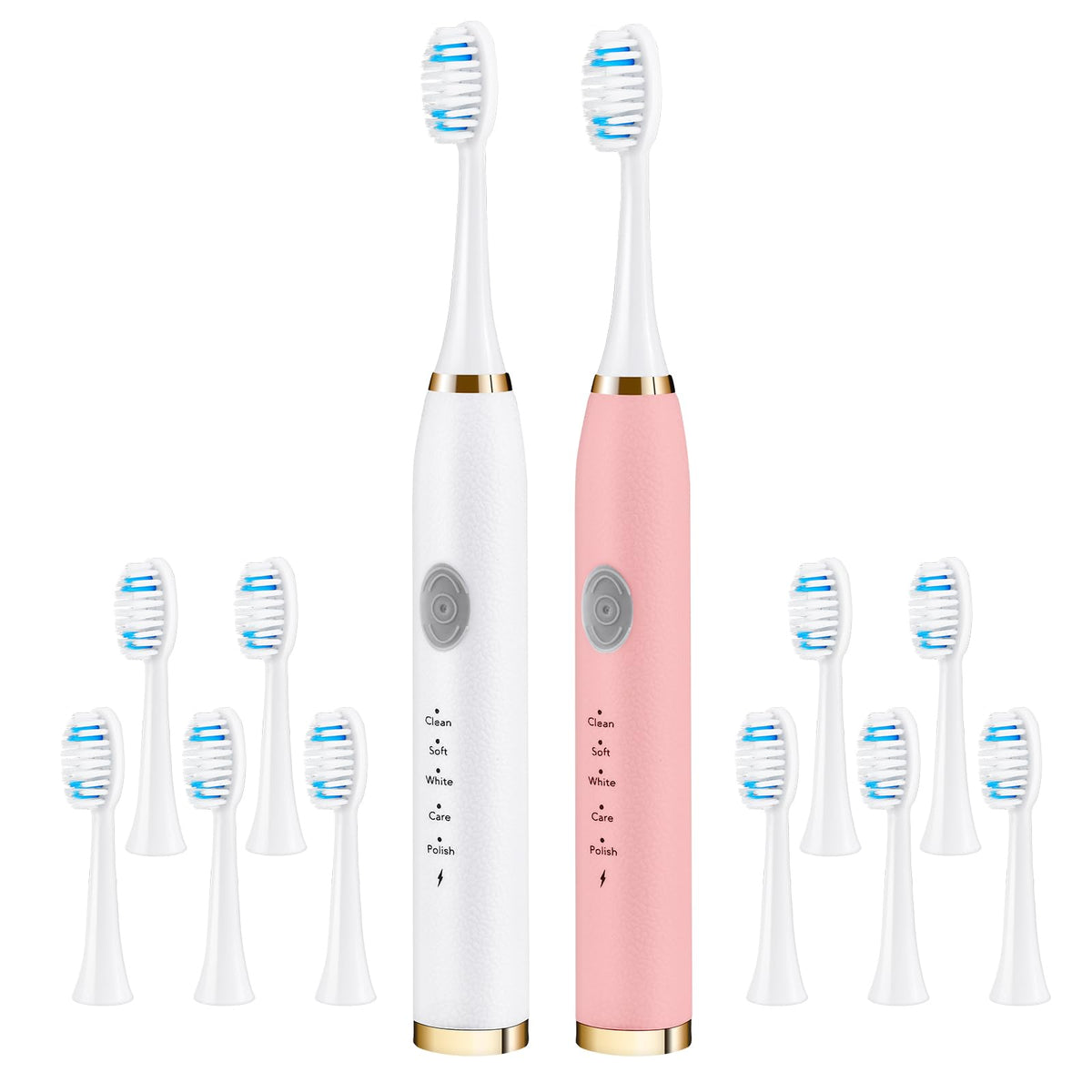 Rechargeable Sonic Toothbrush 2-Pack White Pink G19954