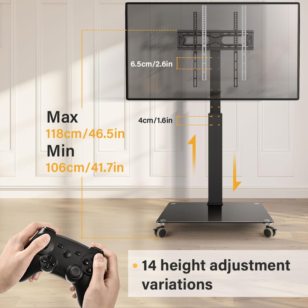Rolling Floor TV Stand for 27-60 inch LED Screen with Mount N878