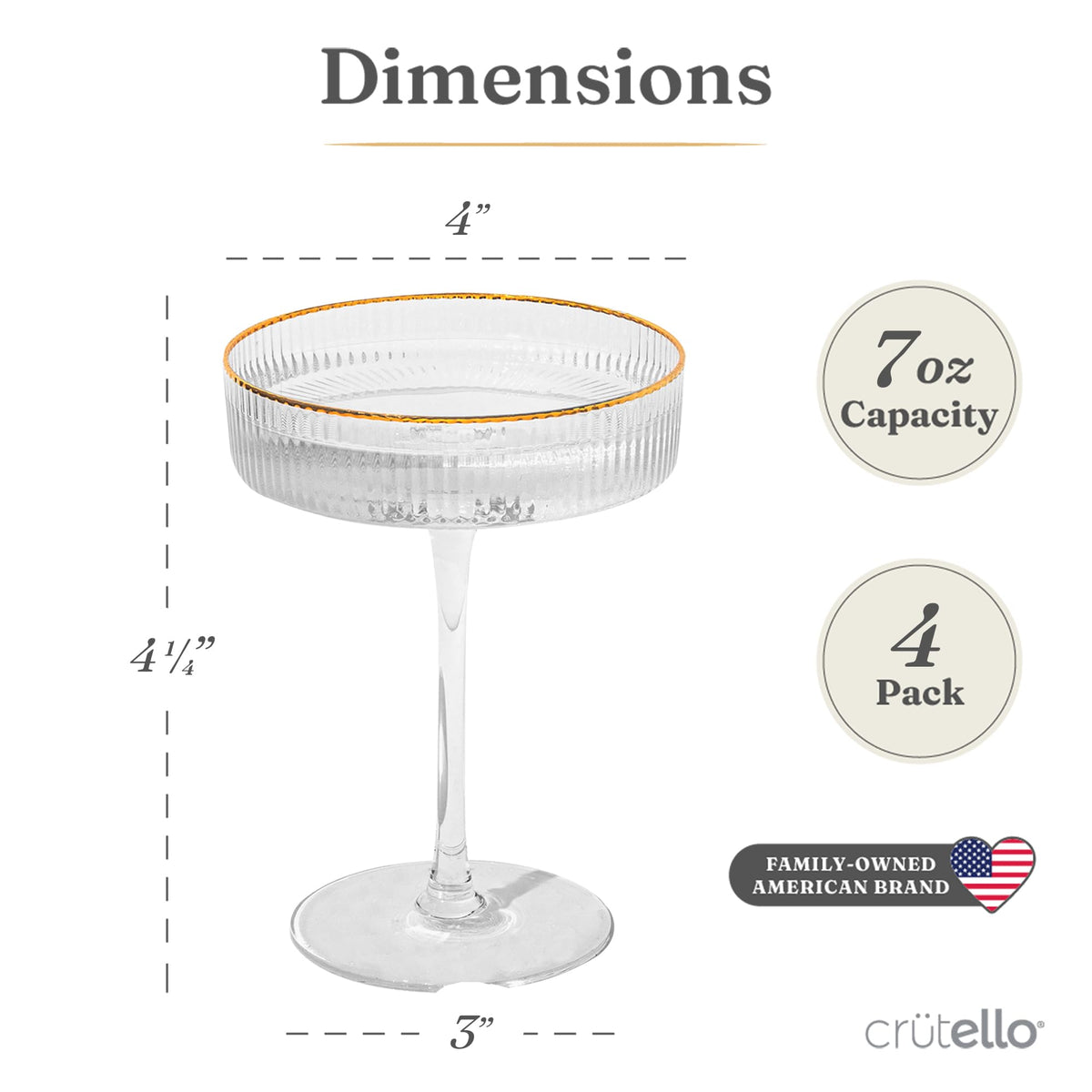 Champagne Coupe Glasses Set of 4 D9555