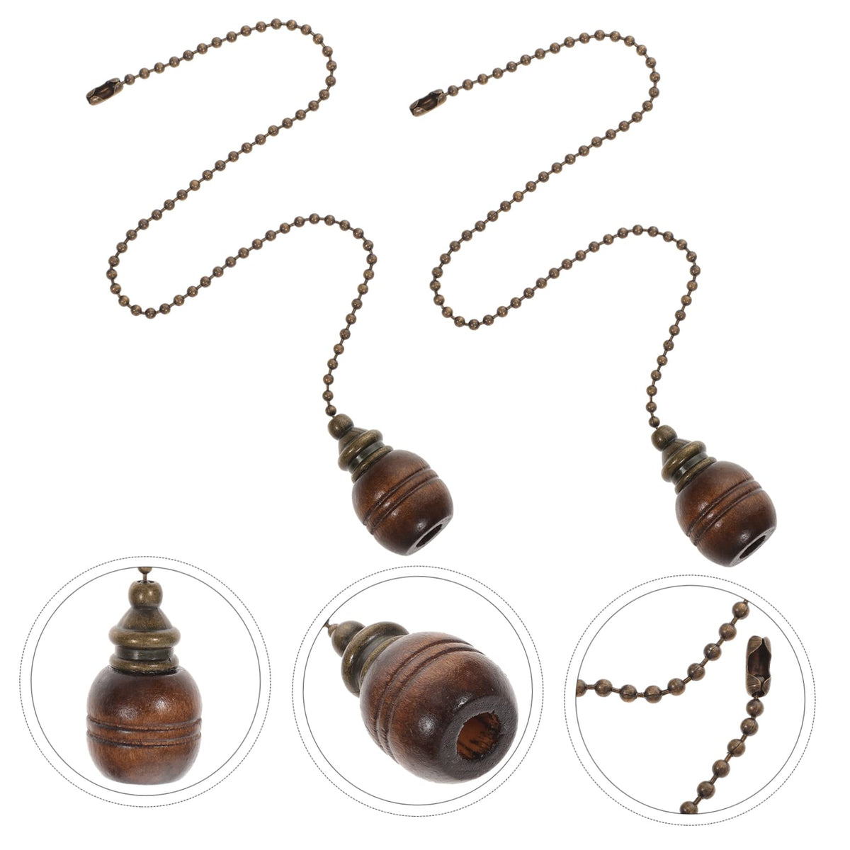 Wooden Ceiling Fan Pull Chain Set of 2 D508436
