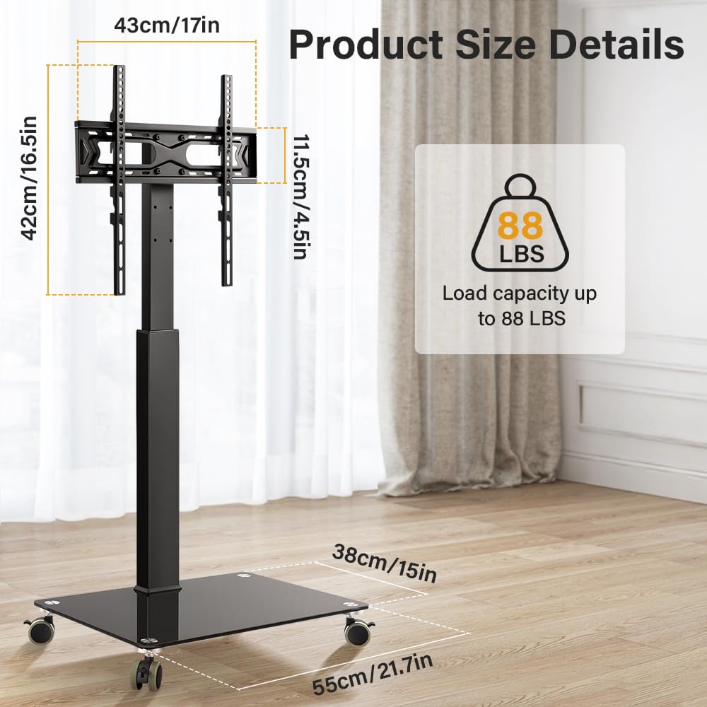 Rolling Floor TV Stand for 27-60 inch LED Screen with Mount N878
