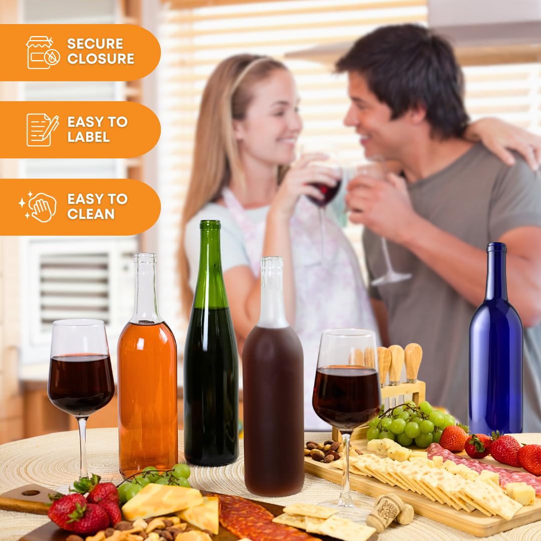 750ml Glass Bottle With Cork 6-Pack S981