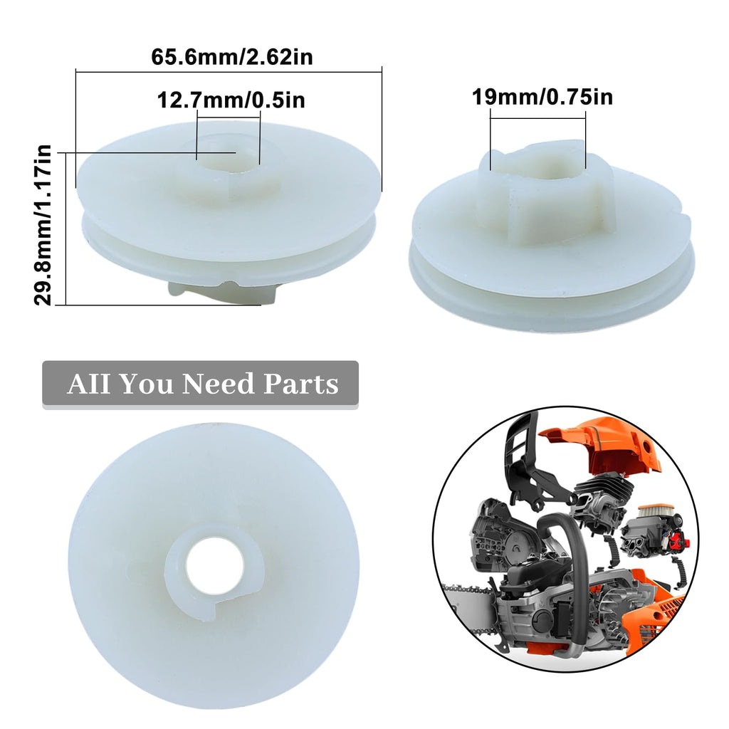 2Pcs Recoil Starter Pulley Chainsaw Replacement Parts A409