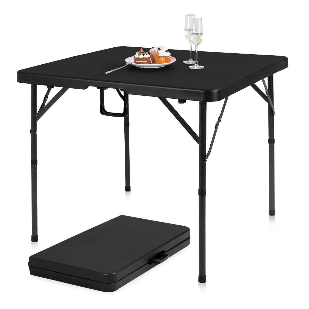 34" Black Folding Card Table U641994