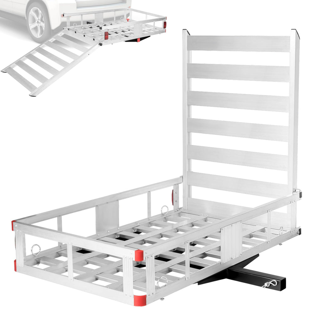 50"x 29.5" Aluminum Hitch Cargo Carrier with Ramp G61660