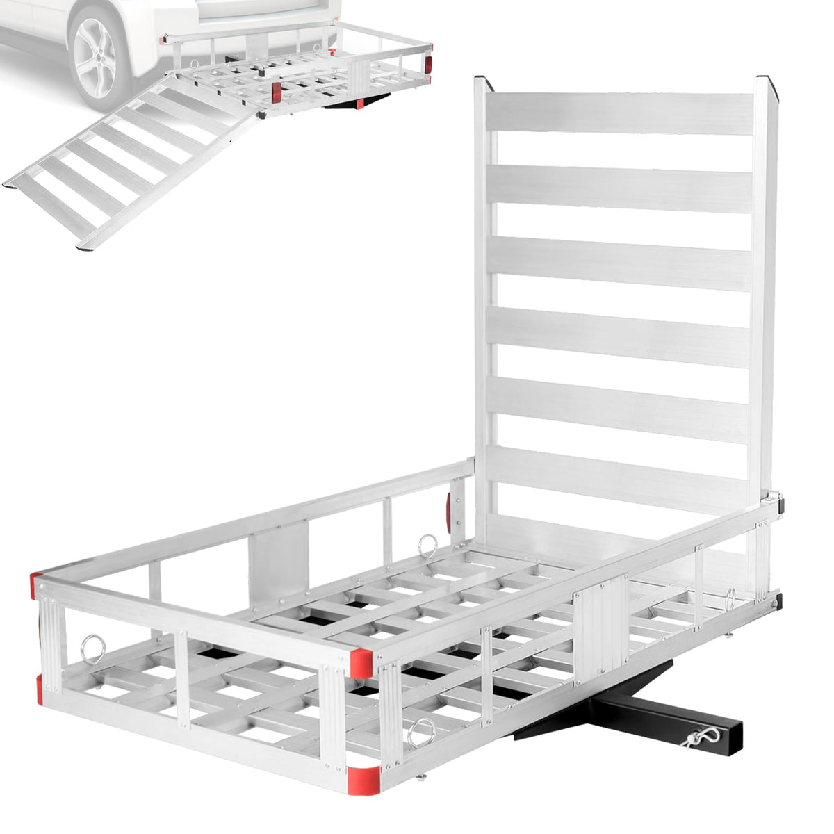 50"x 29.5" Aluminum Hitch Cargo Carrier with Ramp G61660