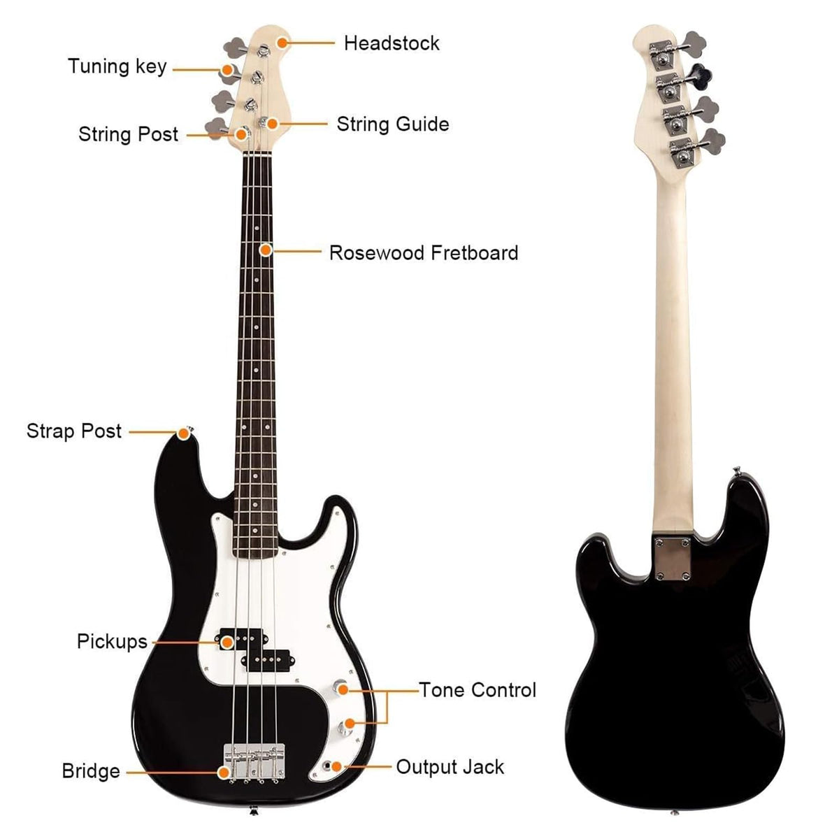 Full Size 4 String Electric Bass Guitar with Bag O16938