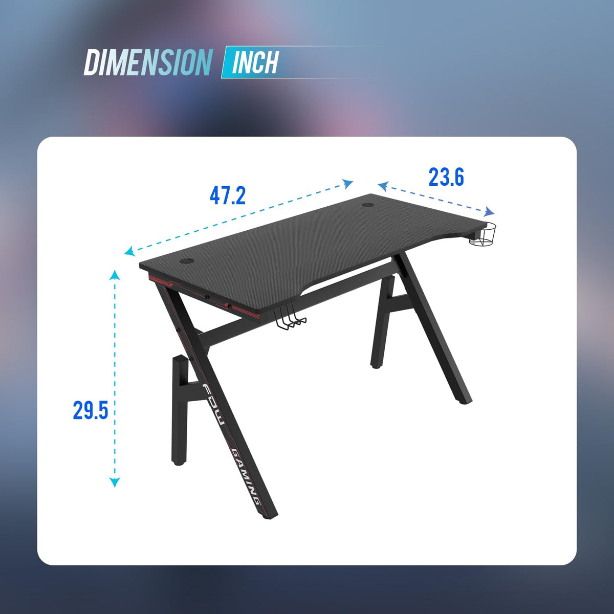 47" R-Shaped Gaming Table K94150