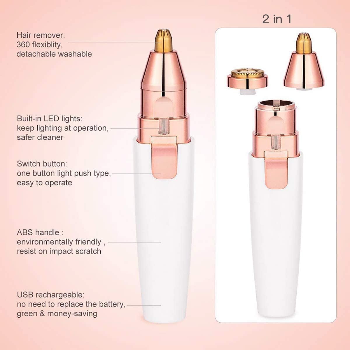 2 in 1 Rechargeable Eyebrow Trimmer D392291