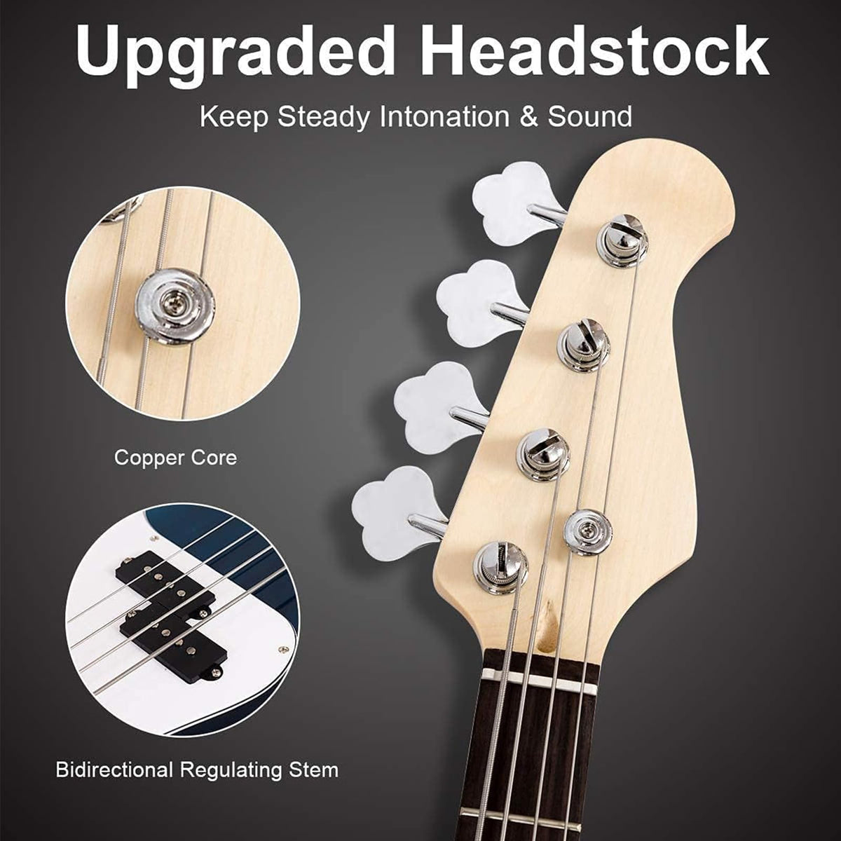 Full Size 4 String Electric Bass Guitar with Bag O16938