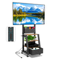 Rolling TV Stand with Power Outlet & 4-Tier Storage for 23-60 Inch Flat/Curved Screen E999