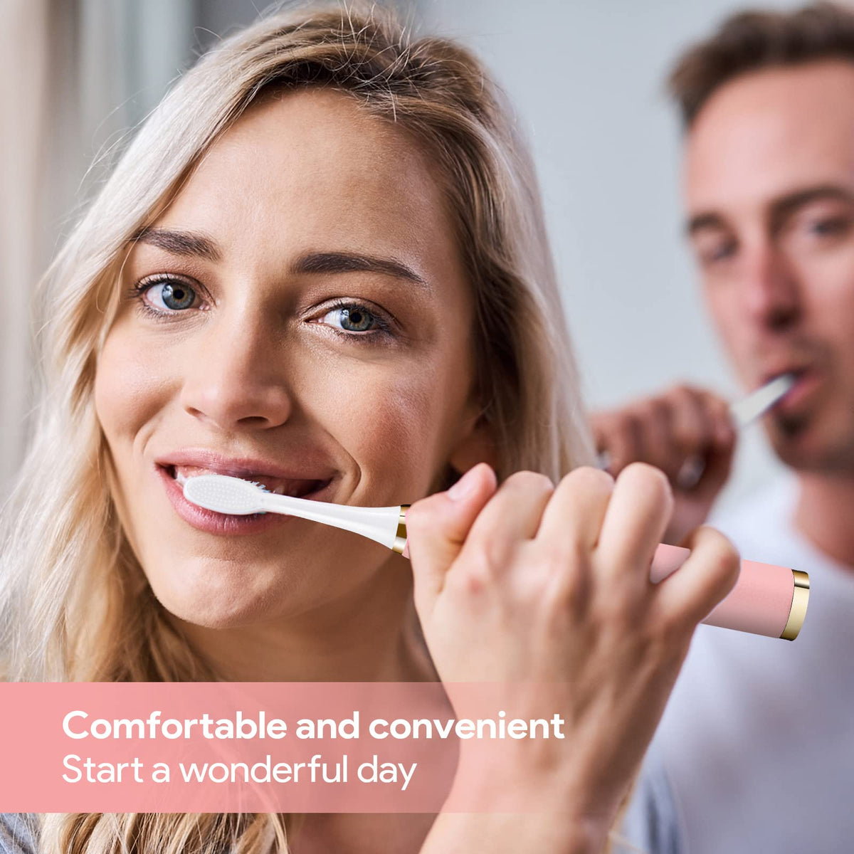 Rechargeable Sonic Toothbrush 2-Pack White Pink G19954
