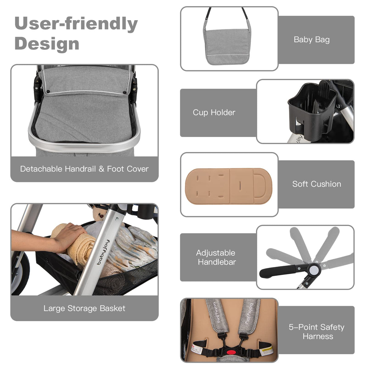 2-in-1 Convertible Bassinet Reclining Stroller A438146