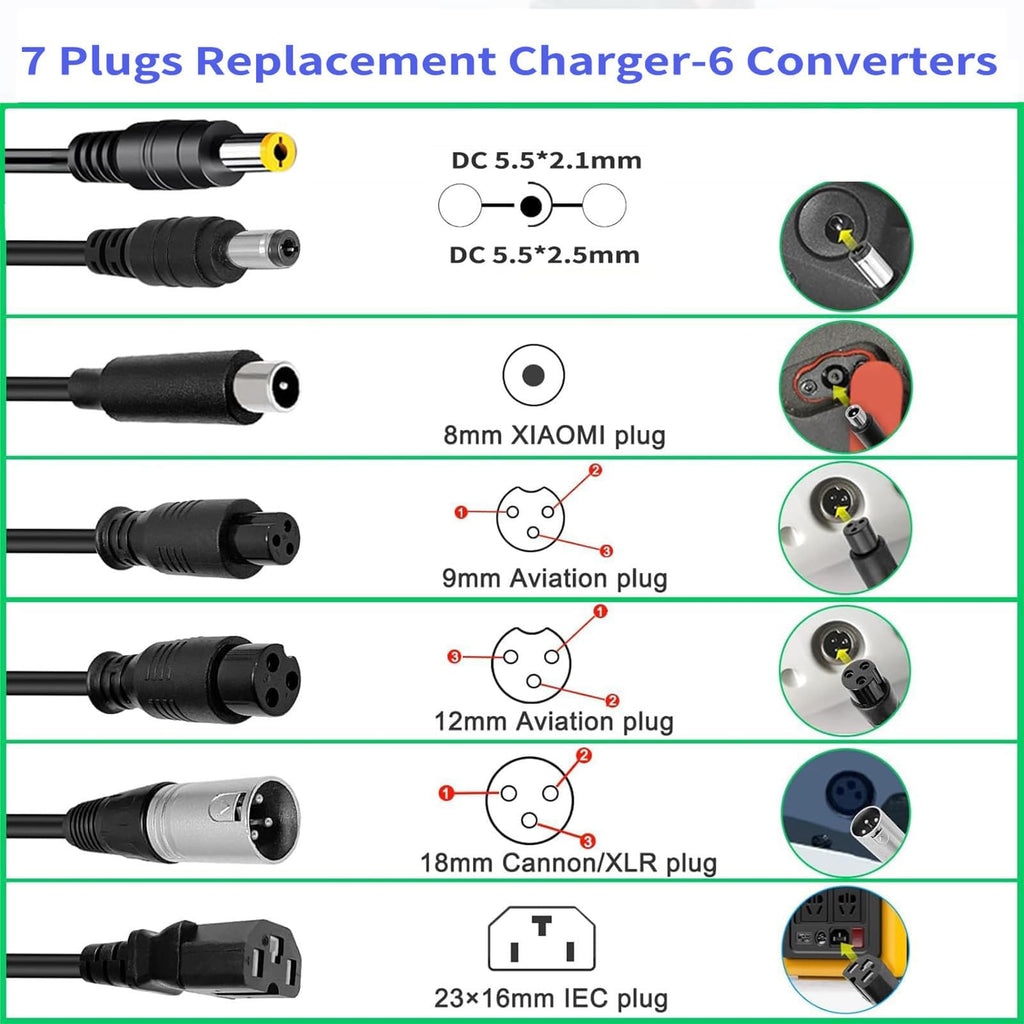 54.6V 3A Battery Charger 7 Plugs Y744