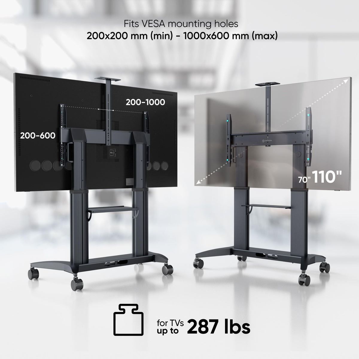 Mobile TV Stand 70-110 Inch Black V63874