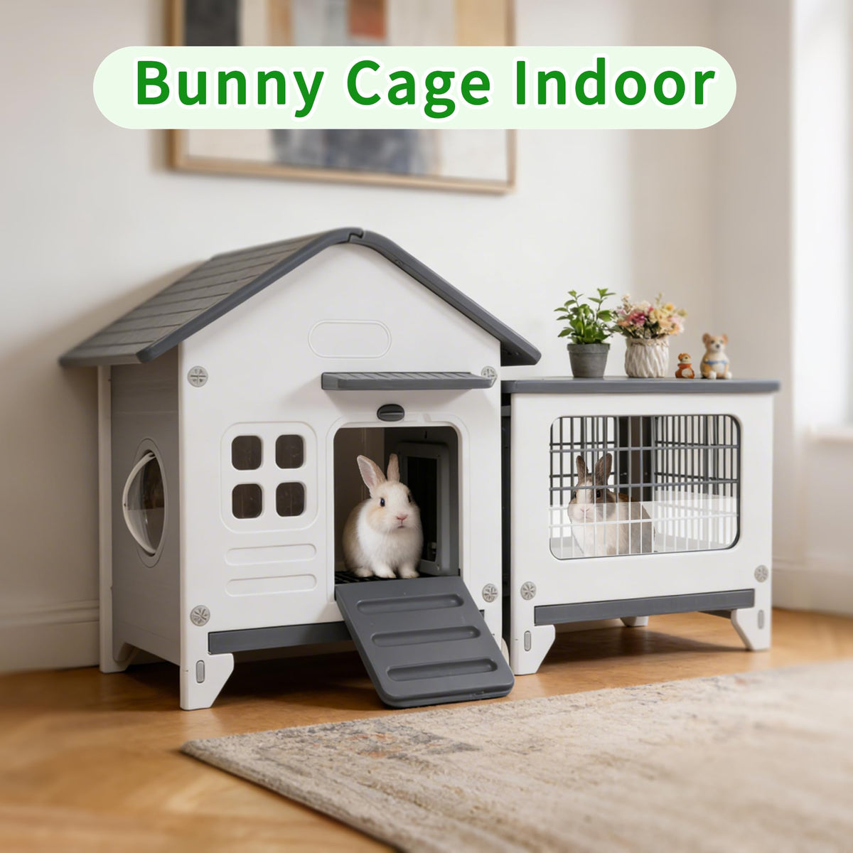 Plastic Rabbit Cage with Run Q233