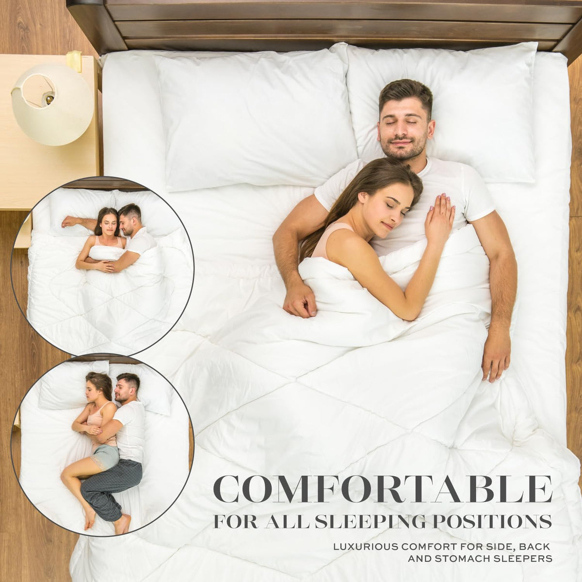 White 2 Pack King Size Down Alternative Bed Pillows U19319