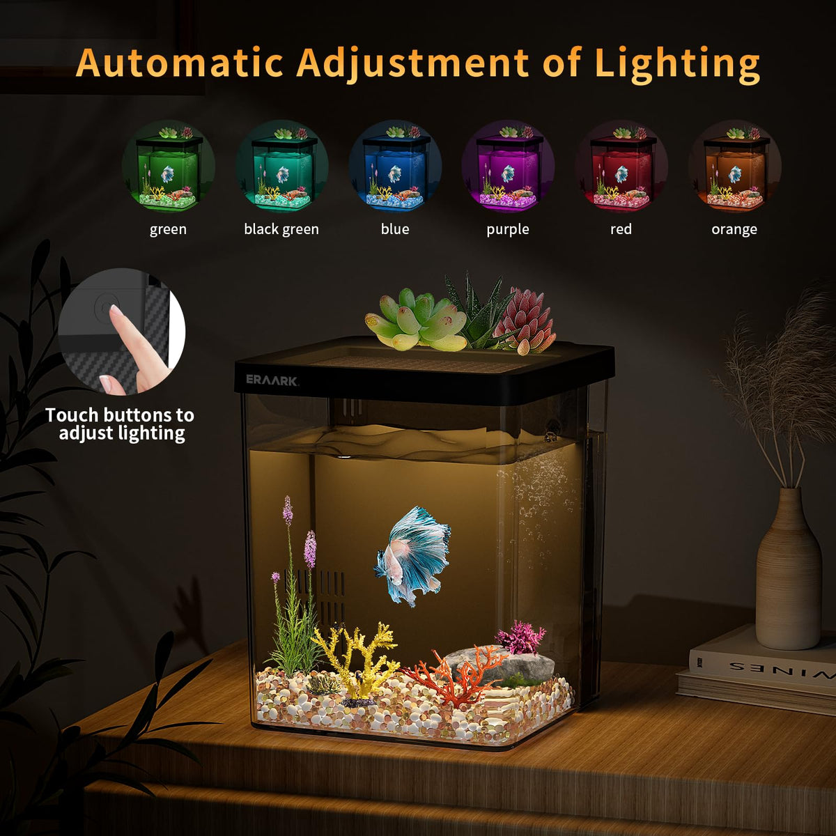 1.5 Gallon Betta Fish Tank Aquarium Kit with Filter LED Light V1971
